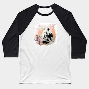 Panda with semi abstract foliage Baseball T-Shirt